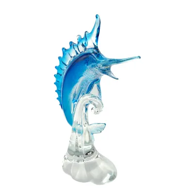 BLUE | Marlin aigue-marine argenté | Collection animaux | Murano-Store