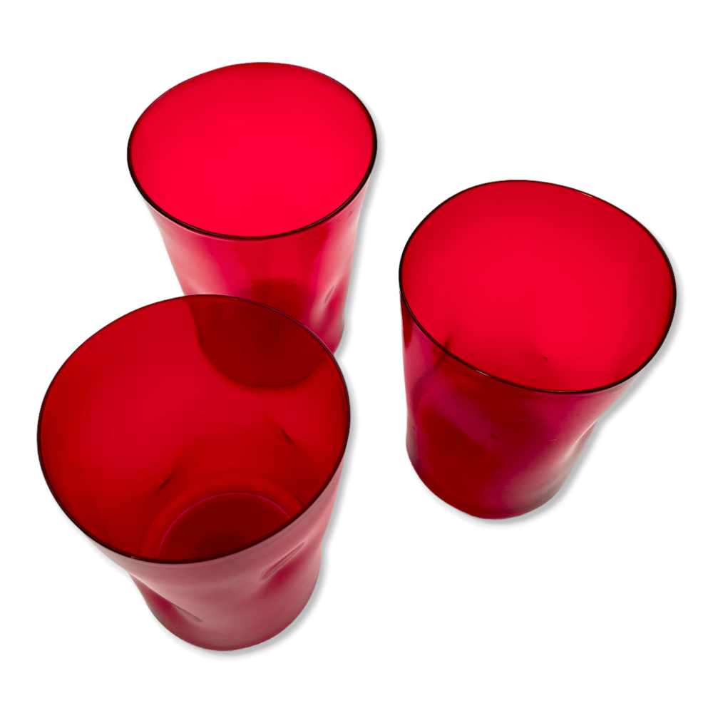 IRIS - Set di 3 Bicchieri da Acqua Rosso veneziano