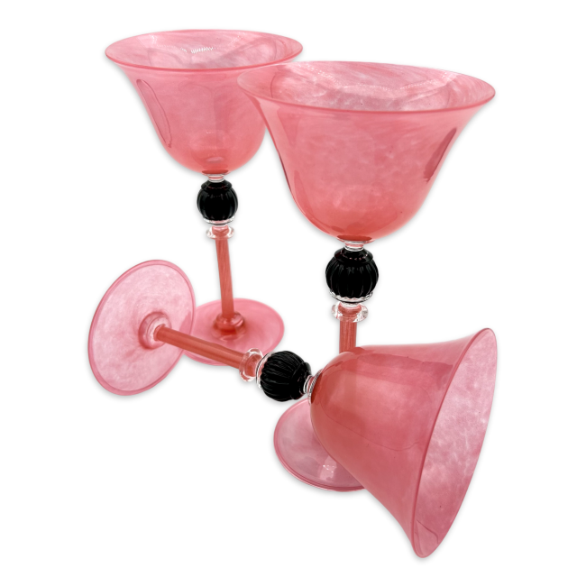 CAPRI - Copa de cóctel de vidrio rosa pastel