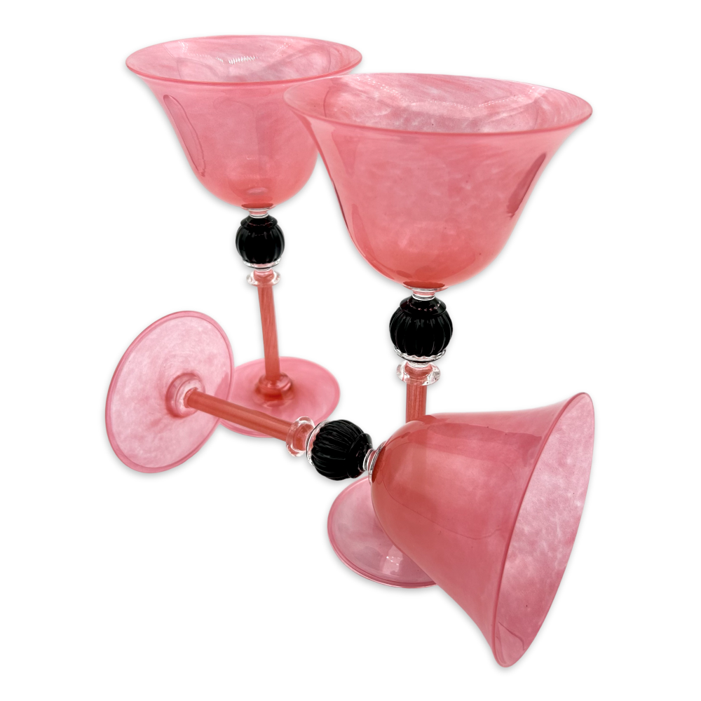 CAPRI - Cocktailbecher aus pastellrosa Glas