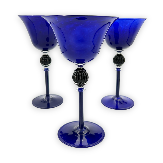 SORRENTO - Taça de vidro azul Murano para cocktails