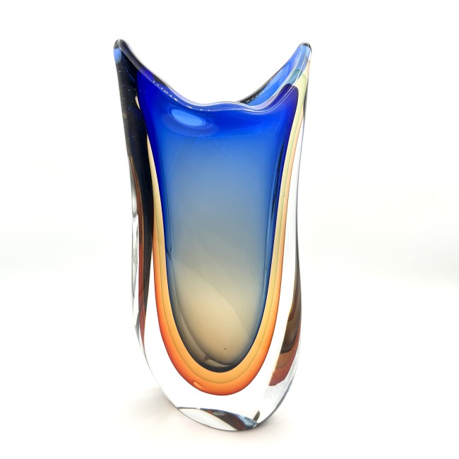 ALBA - Mehrfarbige dekorative Vase in Blau und Orange