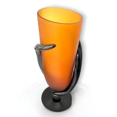 MAURICE - Vaso a Forma di Coppa con Spirali Nere by Fabiano Amadi