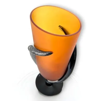 MAURICE - Vaso a Forma di Coppa con Spirali Nere by Fabiano Amadi