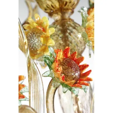 GIRASOLE | Lampadario con motivi Floreali | Murano-Store
