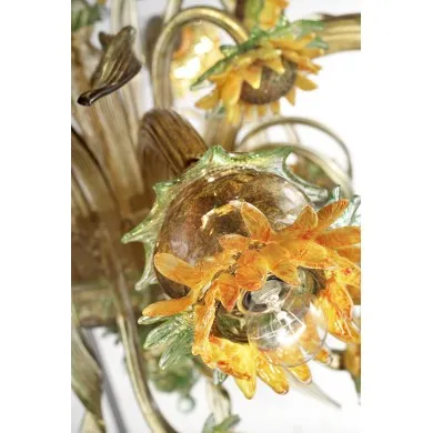 GIRASOLE | Lampadario con motivi Floreali | Murano-Store