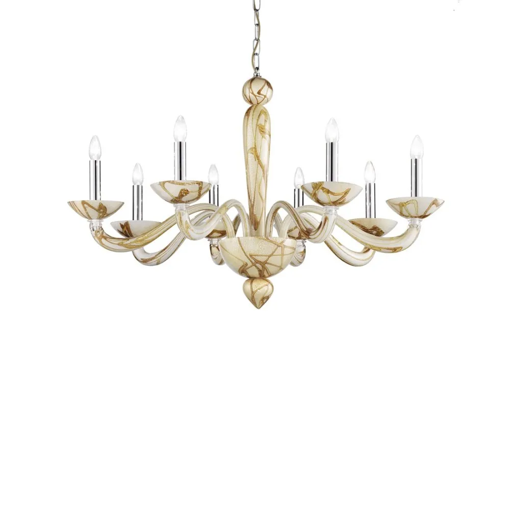 CORTECCIA & BAMBOO - Lustre com fios de âmbar