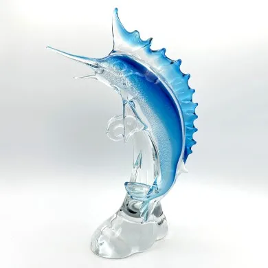 BLUE | Marlin aigue-marine argenté | Collection animaux | Murano-Store