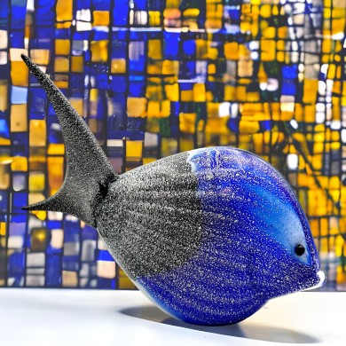 DORY | Poisson tropical bleu noir | Sculptures |  Murano Store