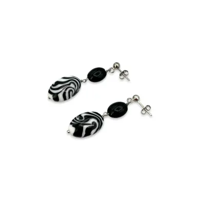 GAUGUIN | Schwarze und weiße Perlenanhänger | Murano-Store