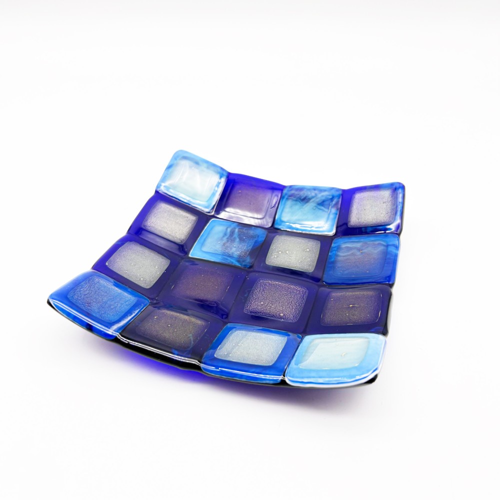 RUBIK - Plat, plateau de rangement moderne bleu et bleu clair