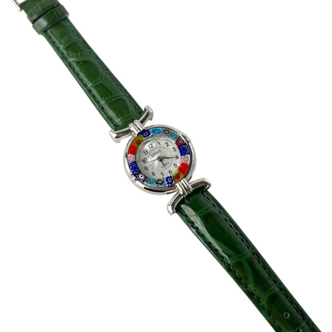 MISS - Montre bracelet VERT FONCÉ avec MURRINE