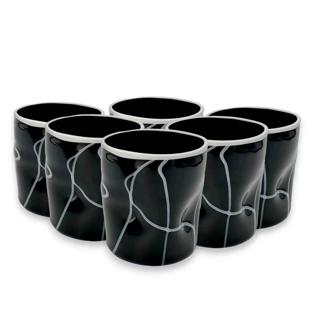 WEBER - Juego de 6 gafas NEGRO con hilos blancos
