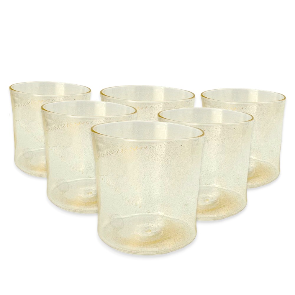 SET 6 WATER GLASS W/ GOLDEN RIM 14 OZ. SENSA - CFV0074-CGD-S6