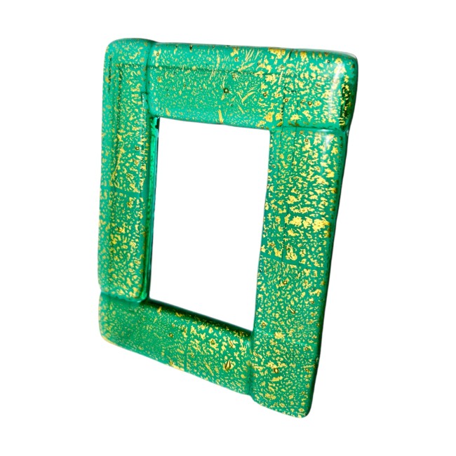 RICORDI - GREEN photo frame 10x15 cm decorated with gold leaf
