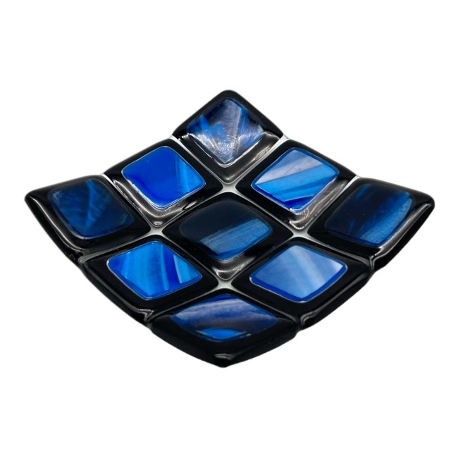 RUBIK – Blauer und schwarzer quadratischer Teller, Taschenentleerer aus Muranoglas
Dunkelblau