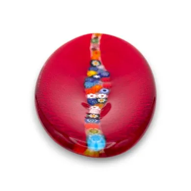 CASCATA - Tabuleiro Oval Vermelho Pequeno com Murrina em Vidro Murano