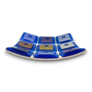 VINTAGE - Taschenleererteller mit Blattgolddekor aus Muranoglas