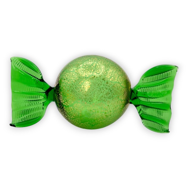 VENERE - Caramelo VERDE decorado en pan de oro en cristal de Murano