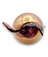 VENERE - Bombom médio, cor Ametista e folha de ouro em vidro Murano
