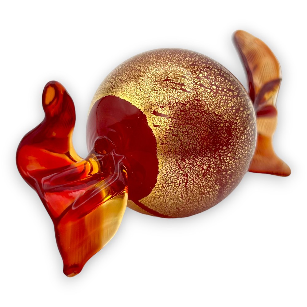 VENUS - MEDIUM candy, Topaz color and gold leaf in Murano glass