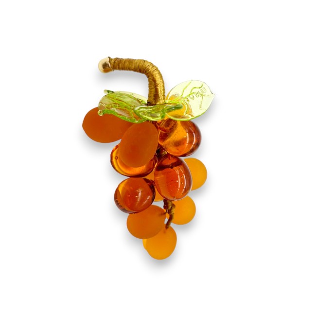 VIÑEDO - 14 Granos - Racimo de uvas TOPAZ en cristal de Murano soplado satinado
