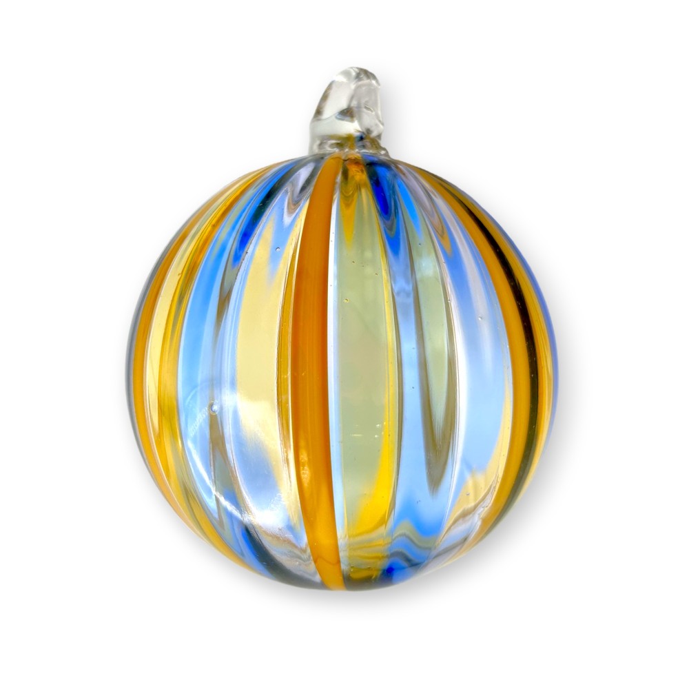 COLORED Christmas bauble in Murano glass with Canne glass working techniques