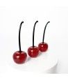 CHERRIES - Rotes pastellfarbenes Muranoglas Dekoration Obst