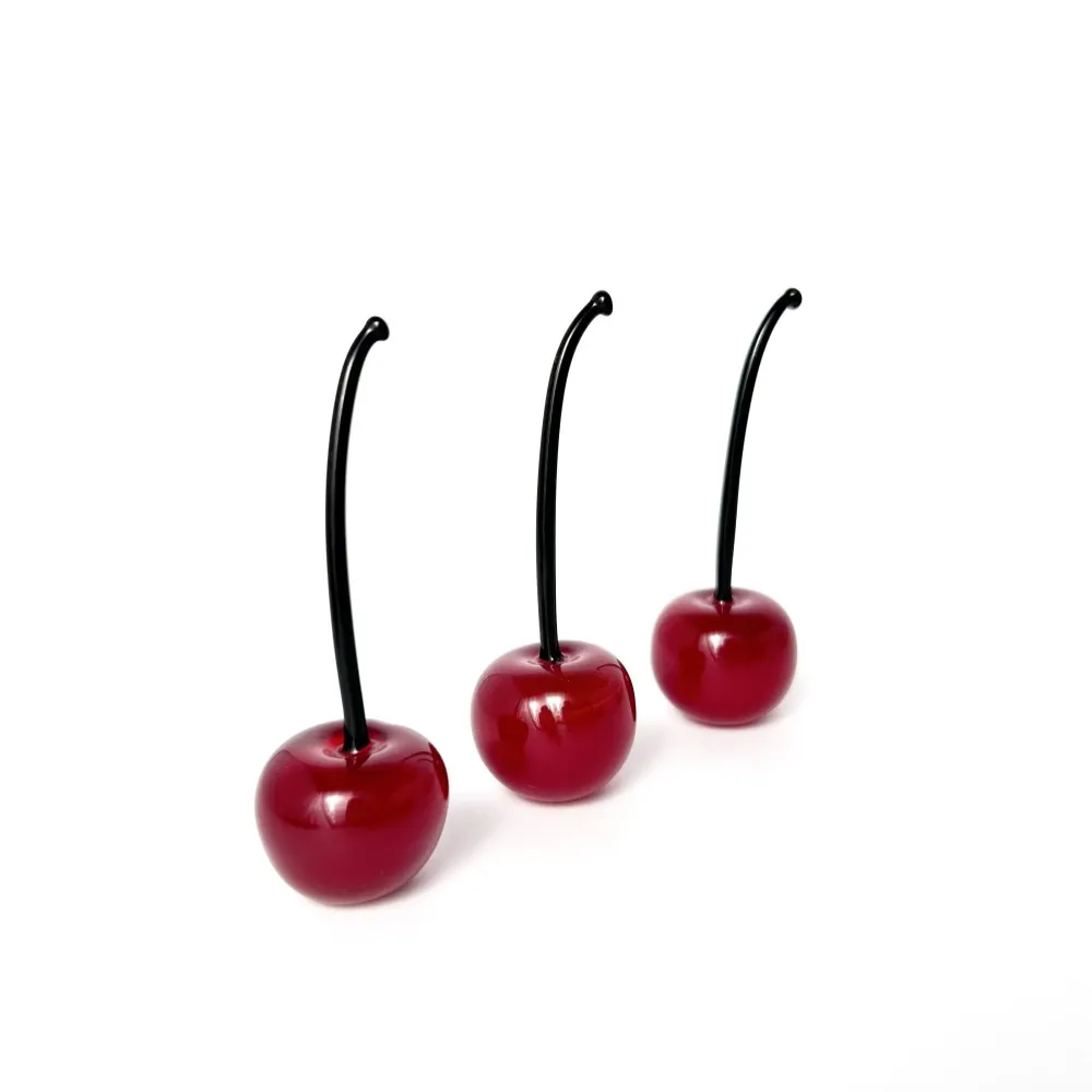 CHERRIES - Rotes pastellfarbenes Muranoglas Dekoration Obst CHERRIES - Rotes pastellfarbenes Muranoglas Dekoration Obst