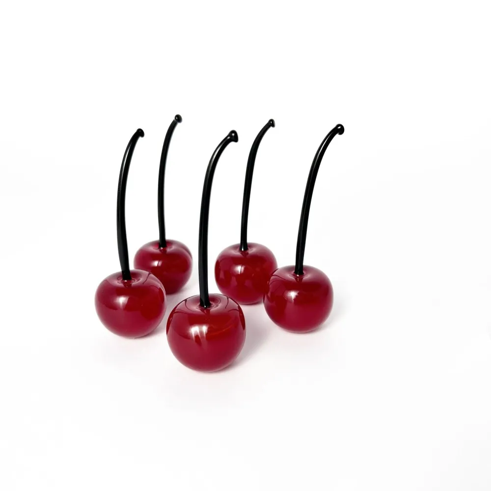 CILIEGIE - Frutta in vetro pastello rosso da decoro in Vetro soffiato di Murano