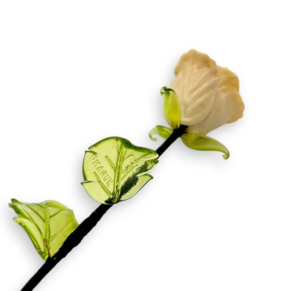 BOCCIOLO - LONG IVORY Vase Blume aus Muranoglas - Geschenksartikel