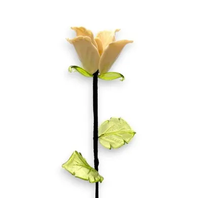 BOCCIOLO - LONG IVORY Vase Blume aus Muranoglas - Geschenksartikel