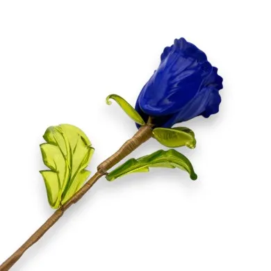 BOCCIOLO - LANGE BLAUE Vase Blume aus Muranoglas