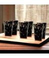 FANTASY | Set de 6 Copas de Licor | Negro y Oro | Murano-Store