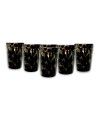 FANTASÍA - Juego de 6 copas de licor NEGRO y ORO en cristal de Murano - Idea de regalo