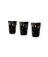 FANTASY - Coffret de 3 shots de liqueur NOIR et OR en verre de Murano - Idée cadeau