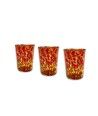 FANTASY - Set 3 Shottini ROSSO e ORO da liquore in vetro di Murano - Idea regalo