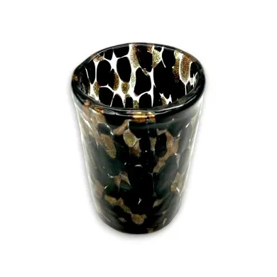 FANTASY | Set de 6 Copas de Licor | Negro y Oro | Murano-Store