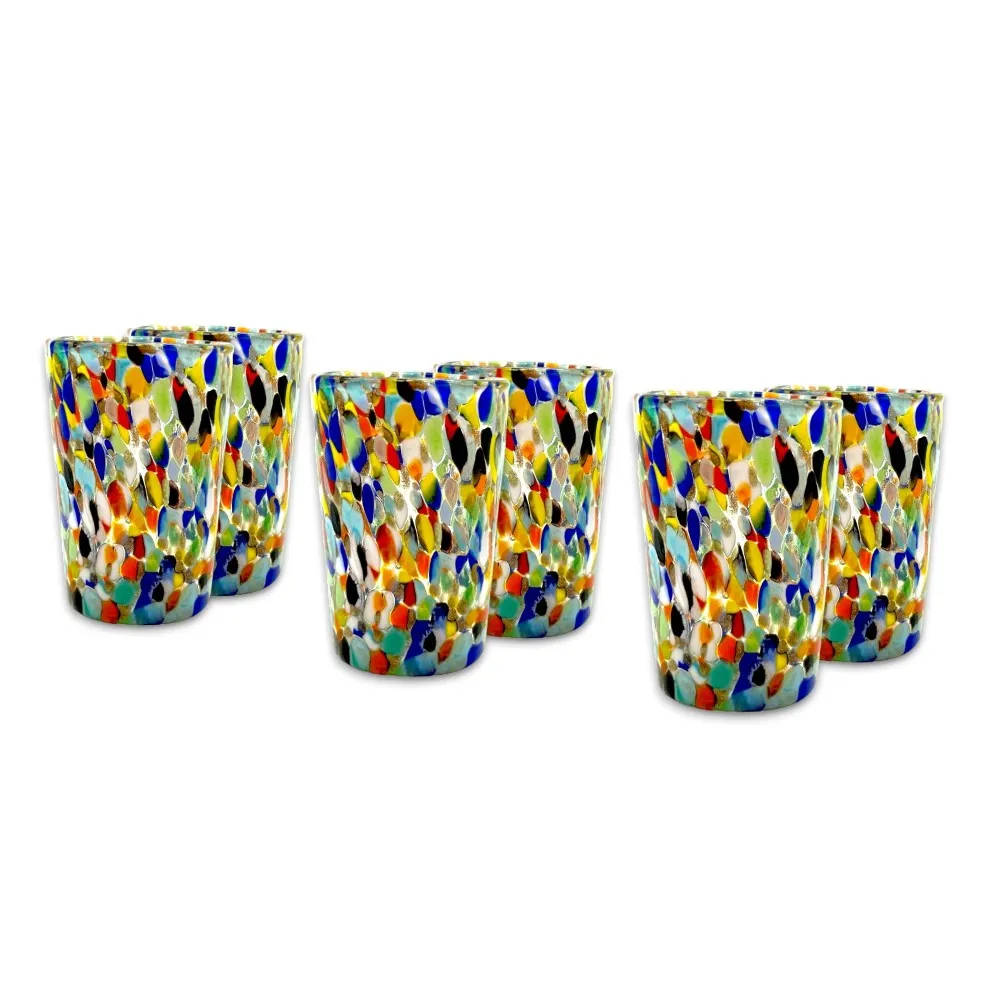 FANTASY - Set 6 Shottini MULTICOLORE da liquore in vetro di Murano - Idea regalo