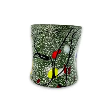 POLLOCK - DARK GREEN glass decorated in gold in Murano Glass