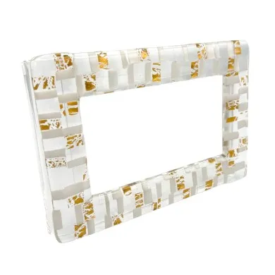 ISTANTI | Fotohalter MOSAICO | 18x13 cm Weißgold | Muranoglas