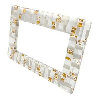 ISTANTI | Fotohalter MOSAICO | 18x13 cm Weißgold | Muranoglas