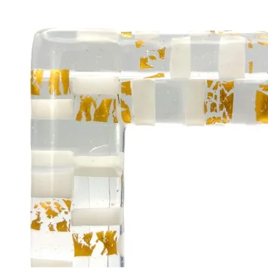 ISTANTI | Fotohalter MOSAICO | 18x13 cm Weißgold | Muranoglas