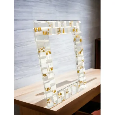 ISTANTI | Fotohalter MOSAICO | 18x13 cm Weißgold | Muranoglas