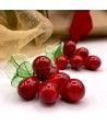 Pequeño racimo de uvas ROJAS marcador de posición en cristal de Murano