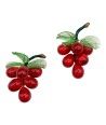 Pequeño racimo de uvas ROJAS marcador de posición en cristal de Murano