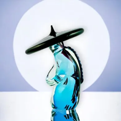 SICHUAN - Künstlerische Statue "Chinese mit gesenktem Kopf" aus Muranoglas