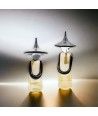 PAAR - Chinesische Designfiguren, verziert mit Blattgold aus Muranoglas