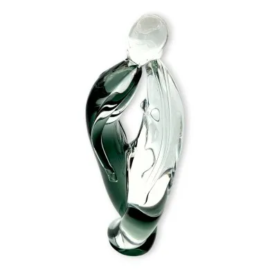 JOY | Smoked Gray Glass Lovers Sculpture | Murano-Store