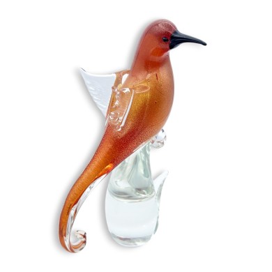 LORE - Colibri en verre de Murano décoré de feuilles d'OR